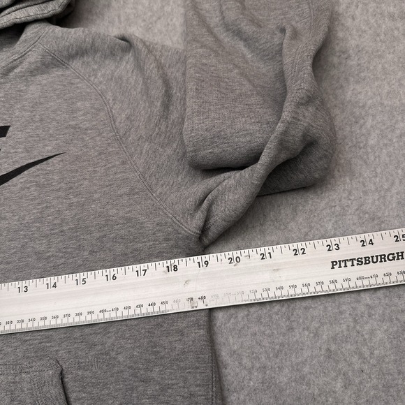 Nike‎ Air Fleece Pullover Hoodie Men's Small Gray Hooded Sweatshirt Big Logo - Picture 4 of 8